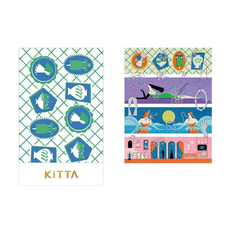 KING JIM KITTA Masking Tape Stickers Collage