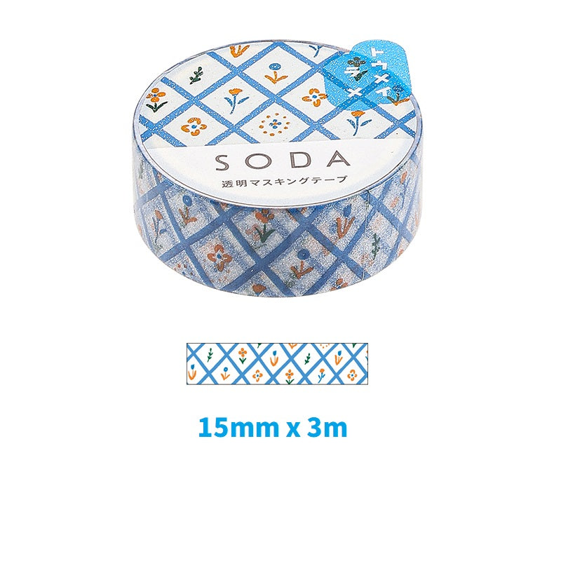 KING JIM SODA Transparent Masking Tape Glitter - TTpen
