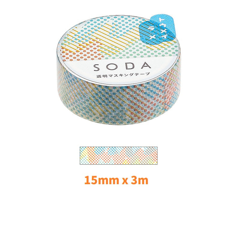 KING JIM SODA Transparent Masking Tape Glitter - TTpen