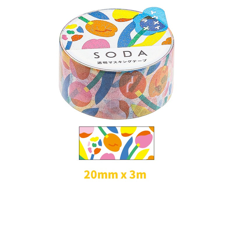 KING JIM SODA Transparent Masking Tape Glitter - TTpen