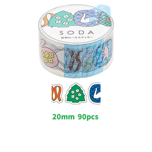 KING JIM SODA Transparent Masking Tape Stickers - TTpen