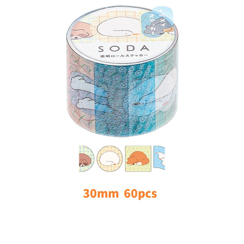 KING JIM SODA Transparent Masking Tape Stickers - TTpen