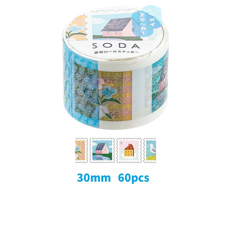 KING JIM SODA Transparent Masking Tape Stickers - TTpen