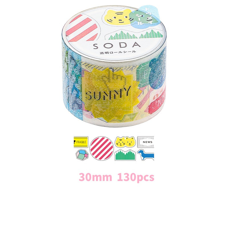 KING JIM SODA Transparent Masking Tape Stickers - TTpen