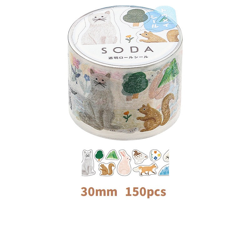 KING JIM SODA Transparent Masking Tape Stickers - TTpen
