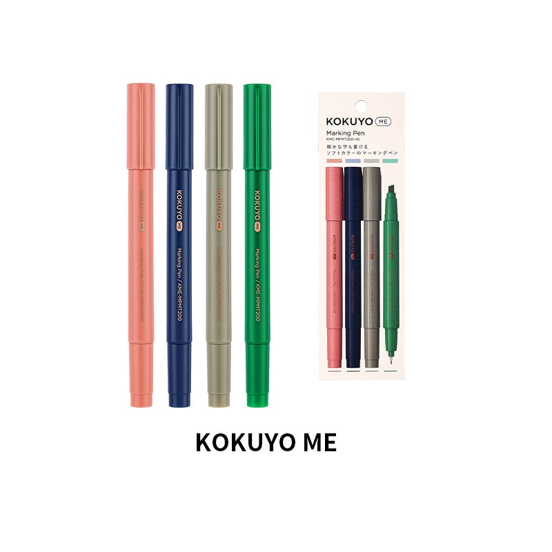 KOKUYO ME 2 Way Marking Pen 4 Color Pack