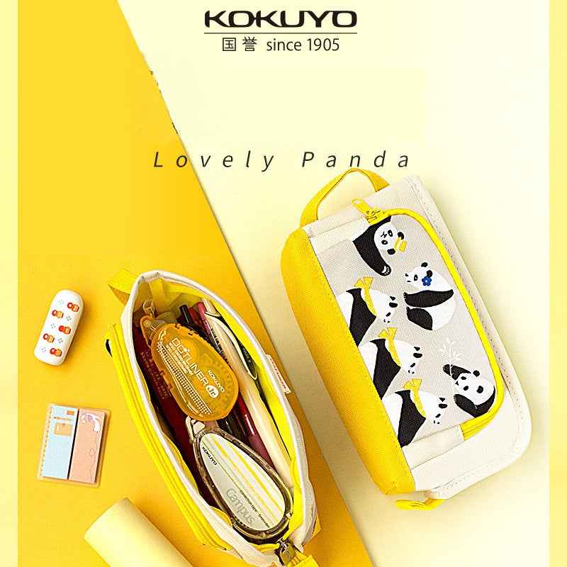KOKUYO Cute Panda Pencil Case Stationery Pen Pouch