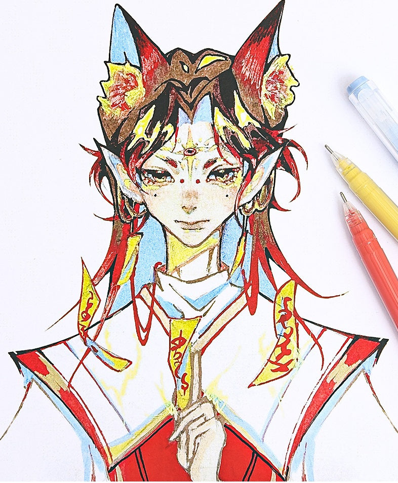 Languo Artist Gel Pens 18 Colors for Drawing,Journaling & Calligraphy