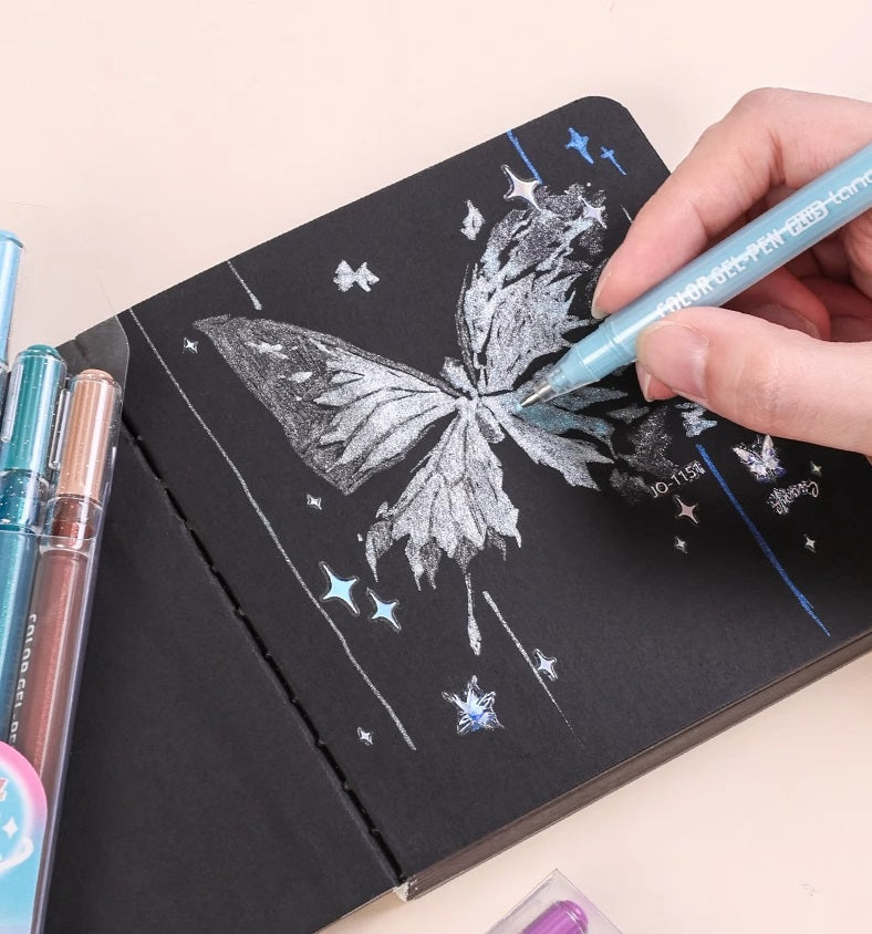 Languo Glitter Gel Pens 12 Vibrant Colors 1.0mm Tip for Smooth Writing