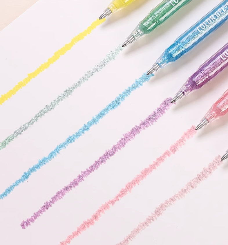 Languo Glitter Gel Pens 12 Vibrant Colors 1.0mm Tip for Smooth Writing