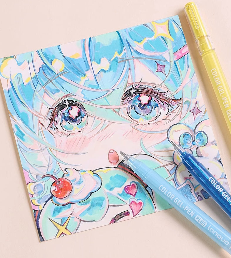 Languo Glitter Gel Pens 12 Vibrant Colors 1.0mm Tip for Smooth Writing