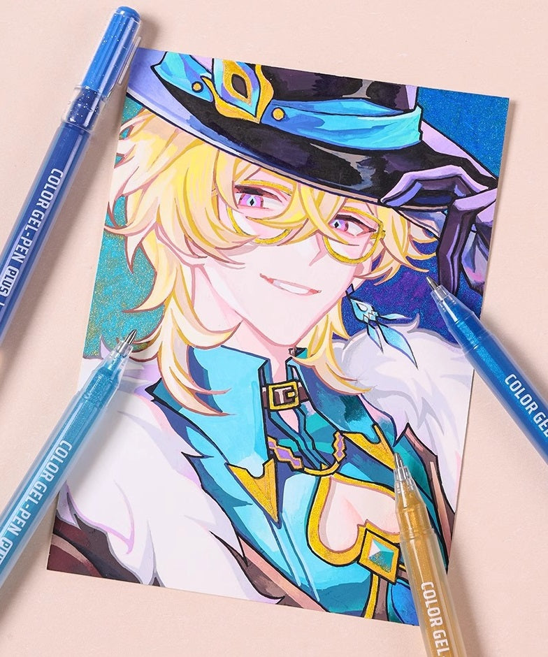 Languo Glitter Gel Pens 12 Vibrant Colors 1.0mm Tip for Smooth Writing