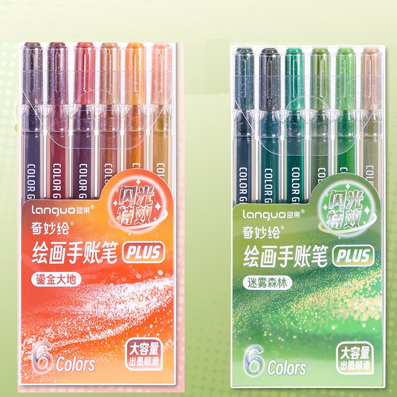 Languo Glitter Gel Pens 12 Vibrant Colors 1.0mm Tip for Smooth Writing