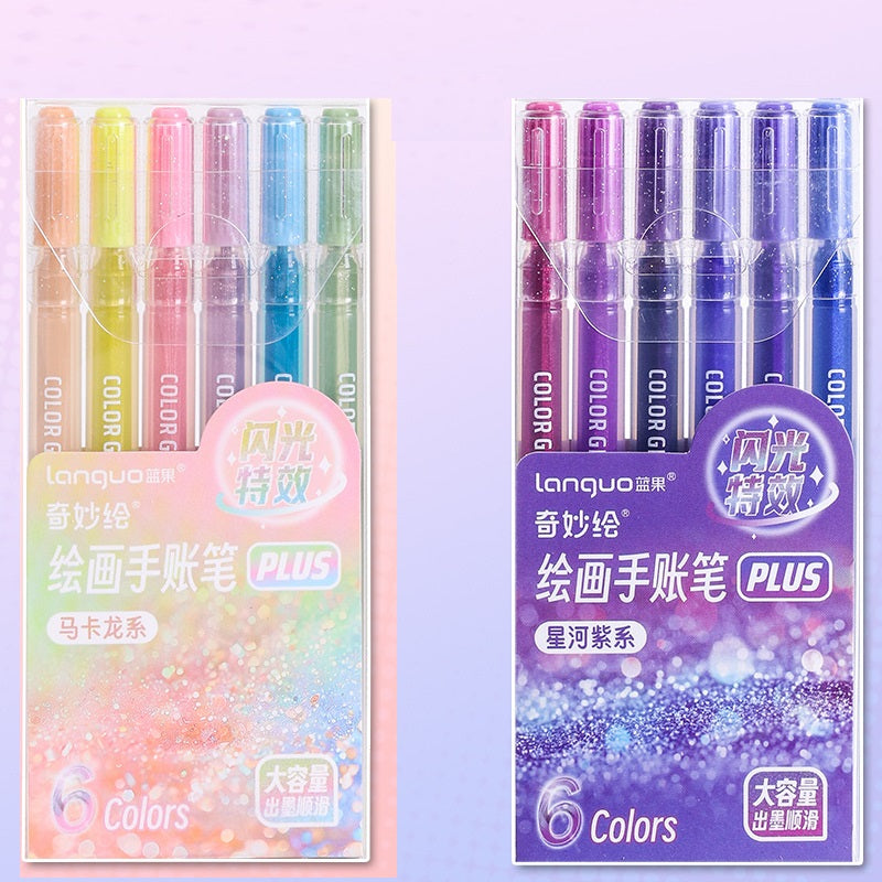 Languo Glitter Gel Pens 12 Vibrant Colors 1.0mm Tip for Smooth Writing