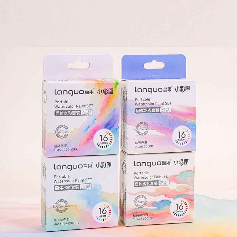 LANGUO Watercolor Paint Set,Field Pocket,16 Colors
