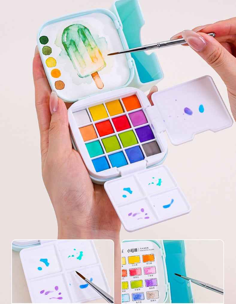 LANGUO Watercolor Paint Set,Field Pocket,16 Colors