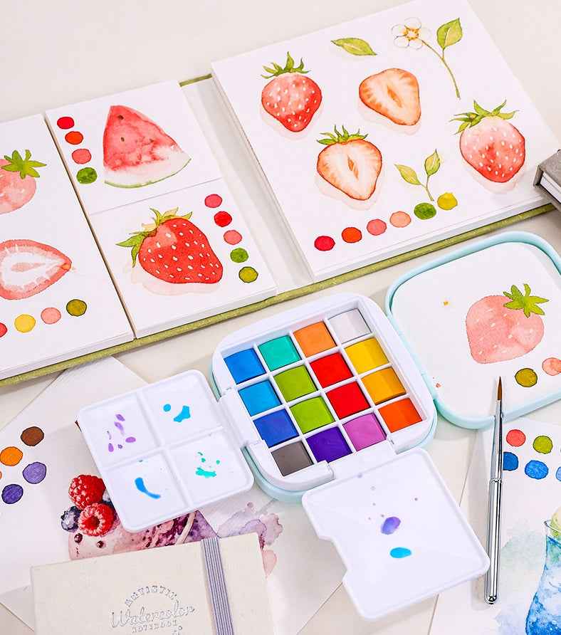 LANGUO Watercolor Paint Set,Field Pocket,16 Colors