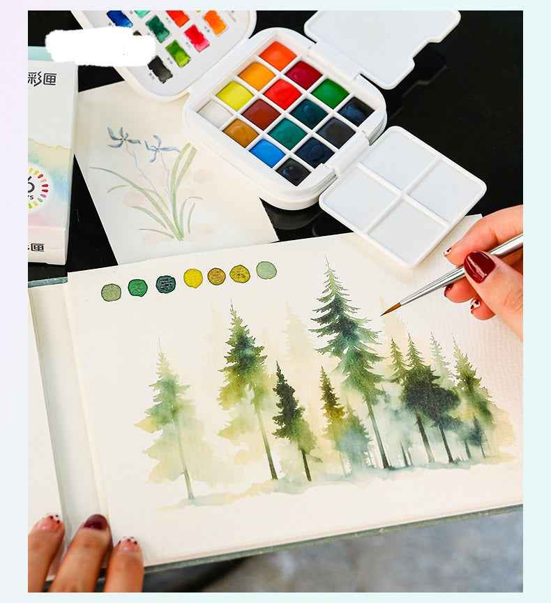 LANGUO Watercolor Paint Set,Field Pocket,16 Colors