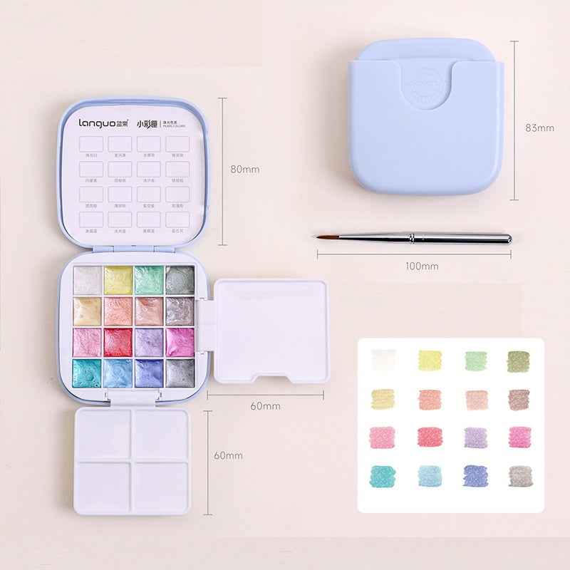 LANGUO Watercolor Paint Set,Field Pocket,16 Colors