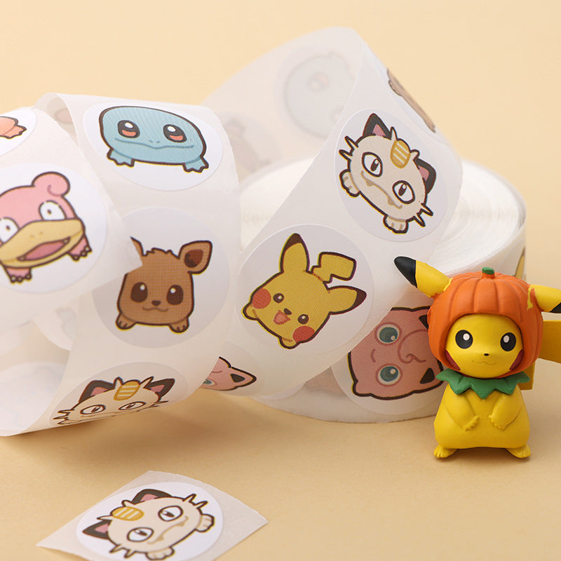 3 Rolls POKEMON Encouraging Stickers,1 Inch,1500pcs
