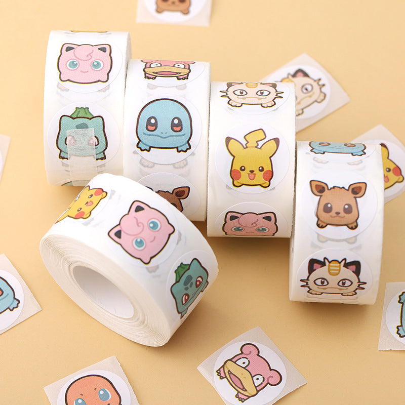 3 Rolls POKEMON Encouraging Stickers,1 Inch,1500pcs