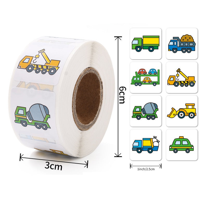 3000Pcs Transportation Construction Vehicle Truck Stickers