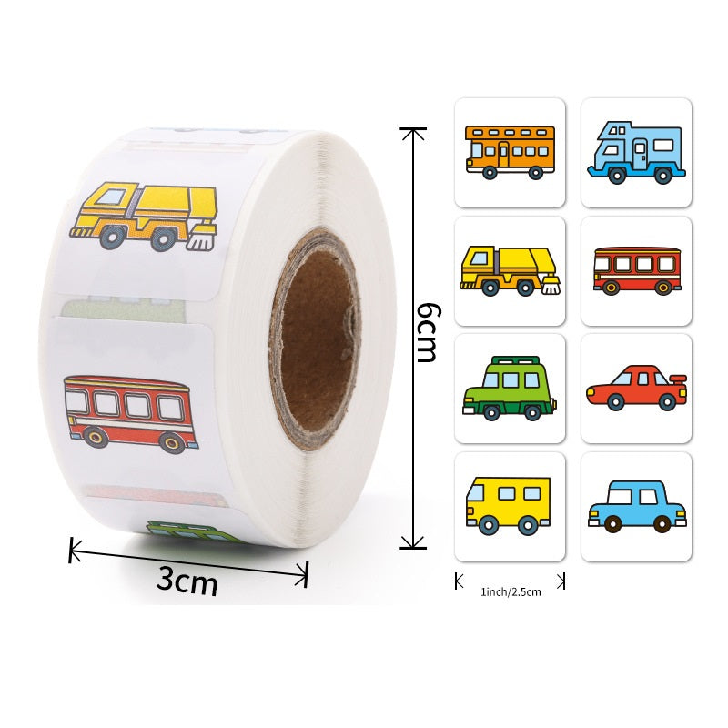 3000Pcs Transportation Construction Vehicle Truck Stickers