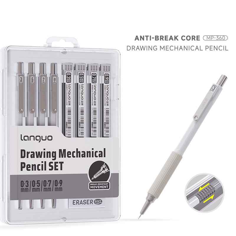 Languo 4PCS Metal Drawing Mechanical Pencils Set