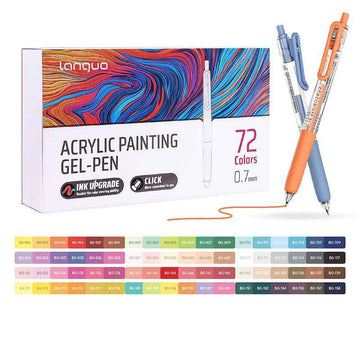 Languo 54 Colors Retractable Gel Pens 0.7mm for Coloring Drawing