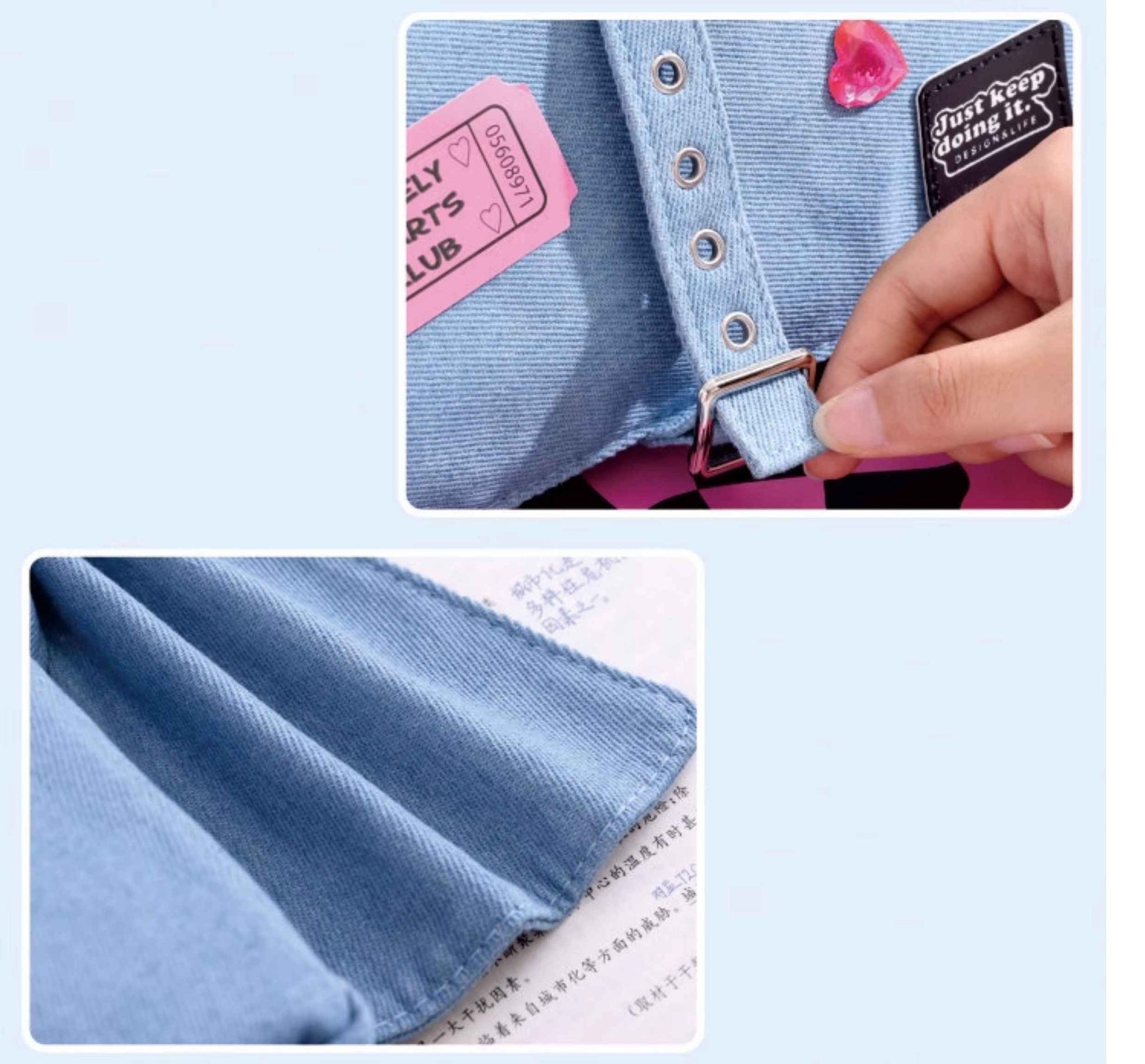 Languo Kawaii Denim Pencil Case Pen Pouch