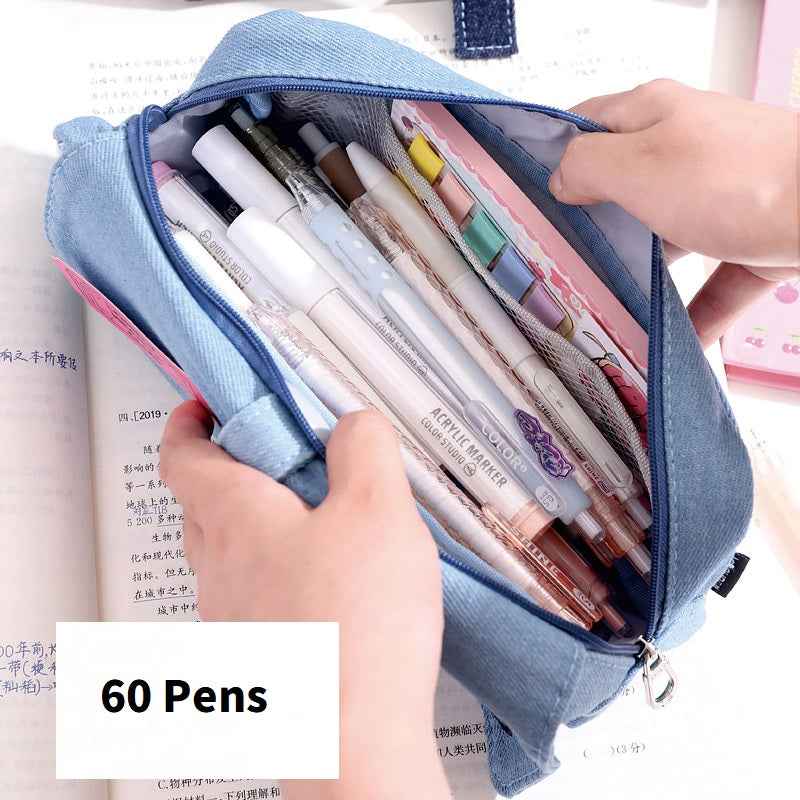Languo Kawaii Denim Pencil Case Pen Pouch