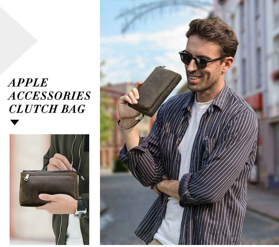 Leather Apple Accessories Clutch Bag Electronic Organizer Case - TTpen