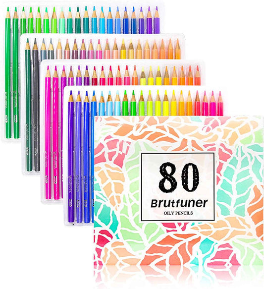 BRUTFUNER Macaron 80 Colored Pencils for Adult Coloring Books - TTpen