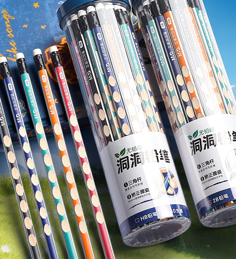 M&G Grip Zone Wooden Pencil Set - HB/2B (30-Pack) for Kids Students