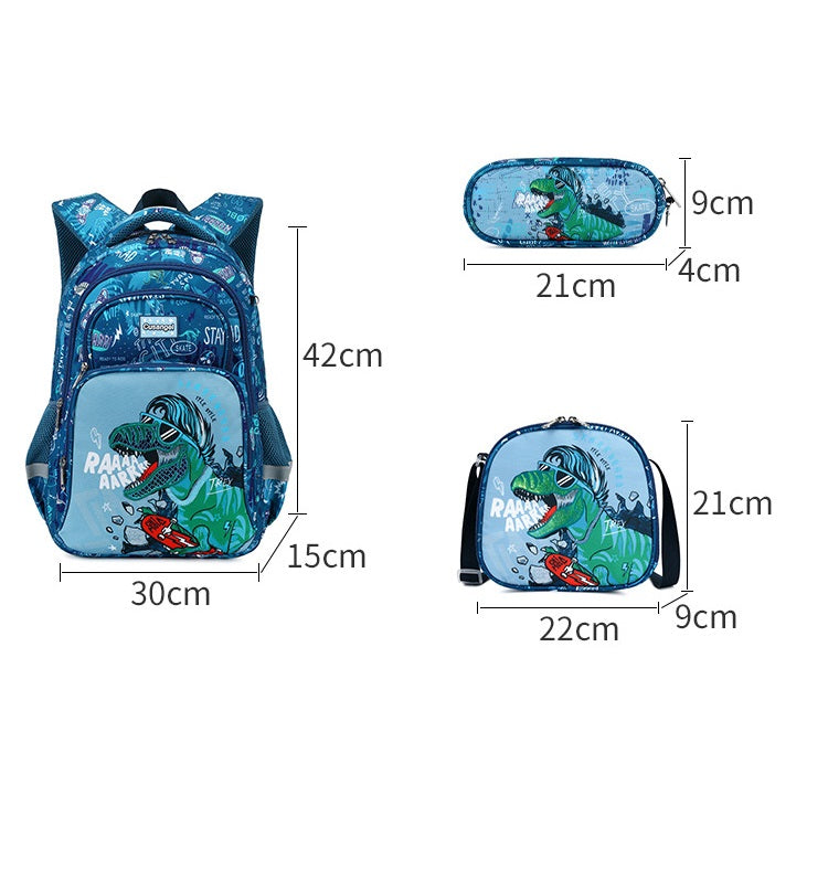 School Backpack Pencil Lunch Bag 3in1 for Boys and Girls Kids