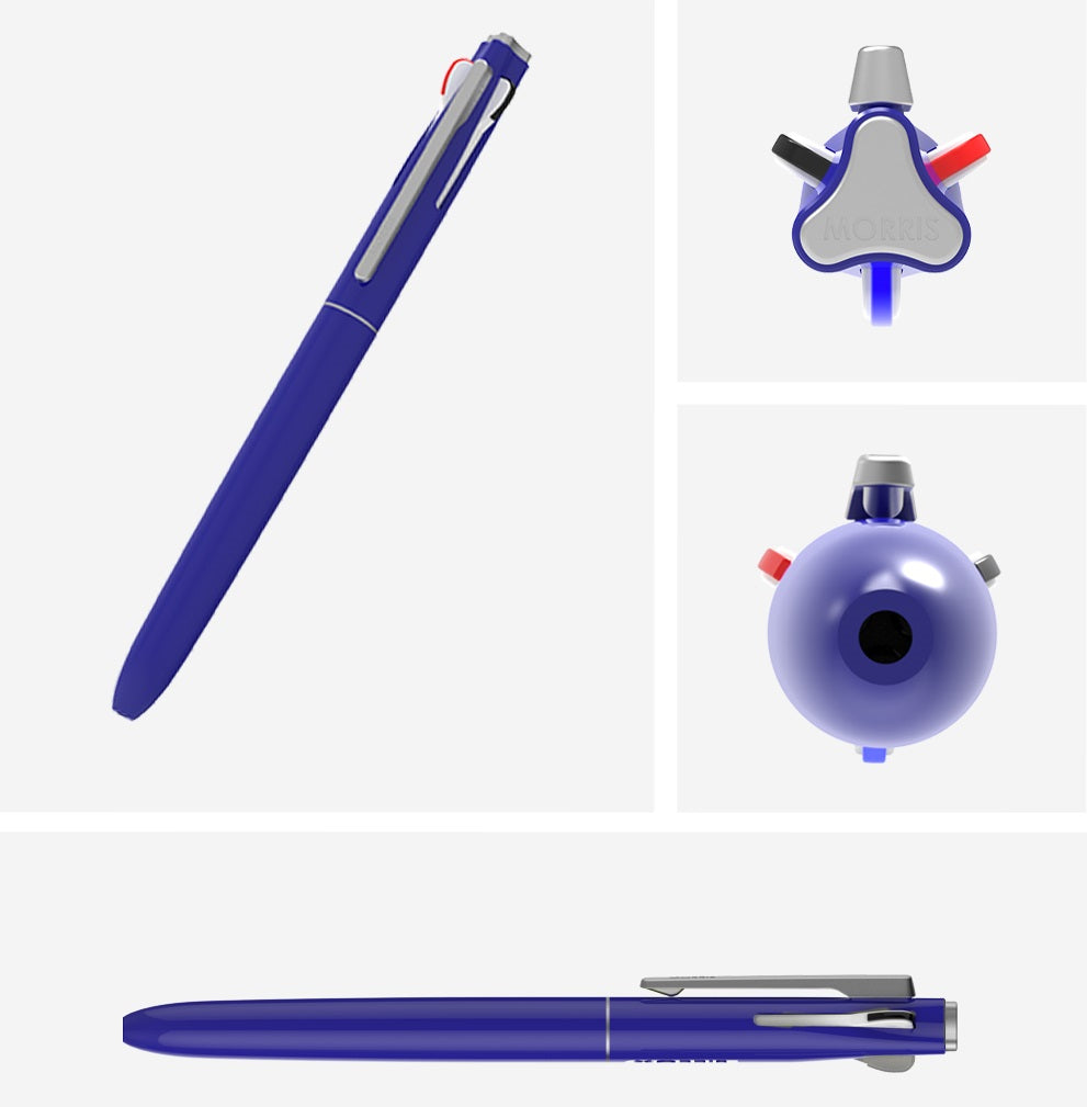 MORRIS STARFLO 3-Color Hybrid Ballpoint Pen (Black/Blue/Red) – 0.7mm