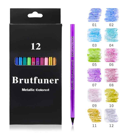BRUTFUNER 12 Color Metallic Colored Drawing Pencils - TTpen