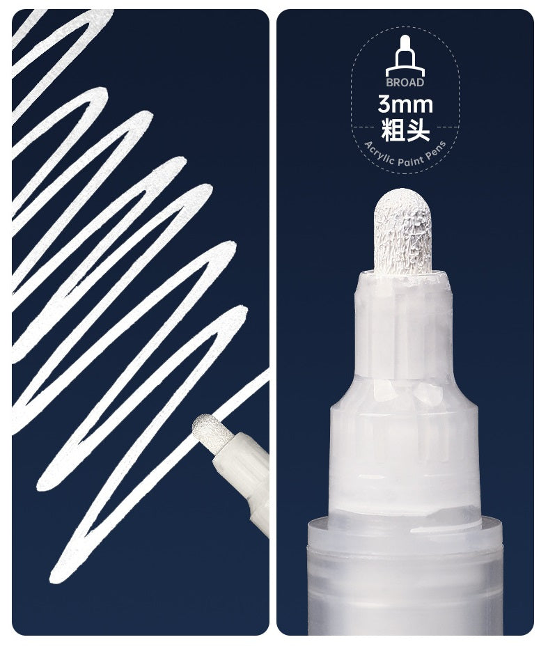 Mont Marte Acrylic White Paint Pens - 4 Pack