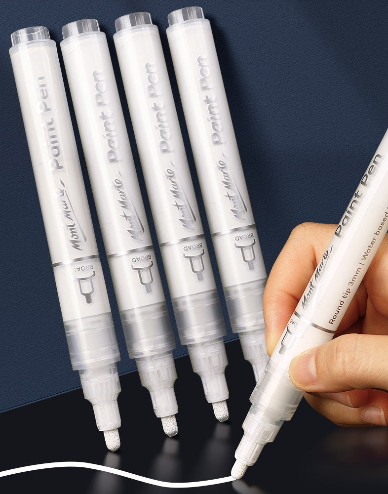Mont Marte Acrylic White Paint Pens - 4 Pack