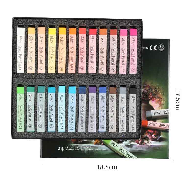 Mungyo Gallery Soft Pastel Squares Cardboard Box Set of 24-Assorted Colors - TTpen