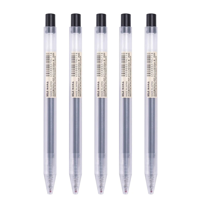MUJI Gel Ink Click Pen 6 Pack 0.5mm