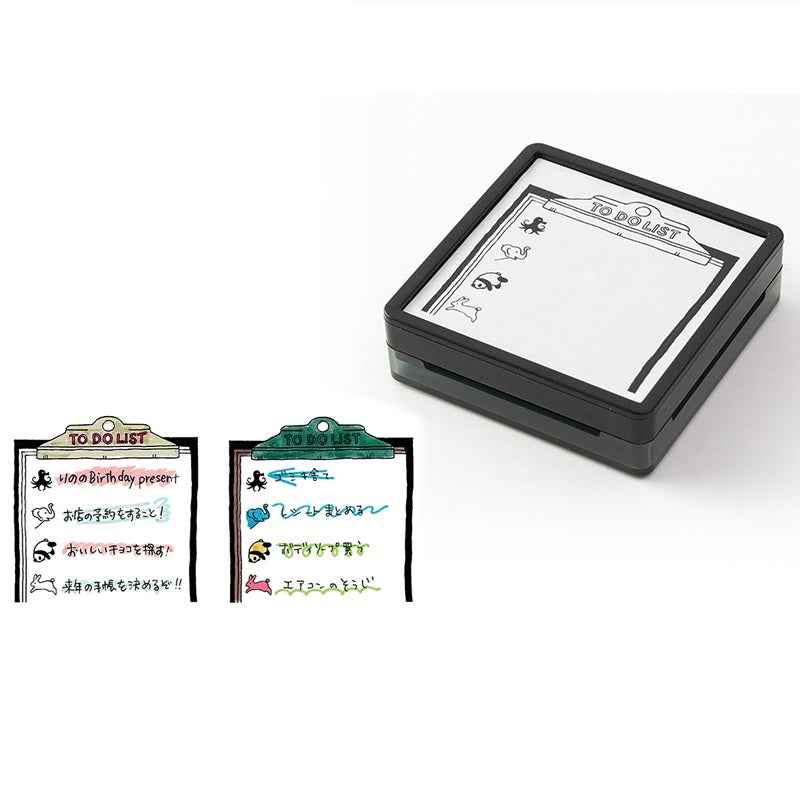 Midori Paintable Stamp Oil Based Ink Rubber Stamp Square 50x50mm