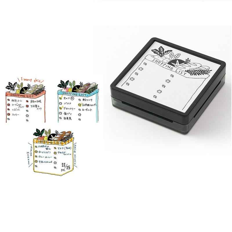 Midori Paintable Stamp Oil Based Ink Rubber Stamp Square 50x50mm