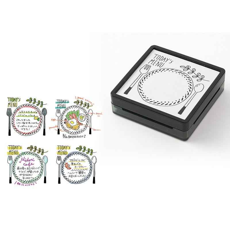 Midori Paintable Stamp Oil Based Ink Rubber Stamp Square 50x50mm