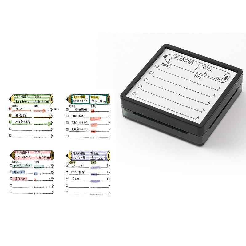 Midori Paintable Stamp Oil Based Ink Rubber Stamp Square 50x50mm