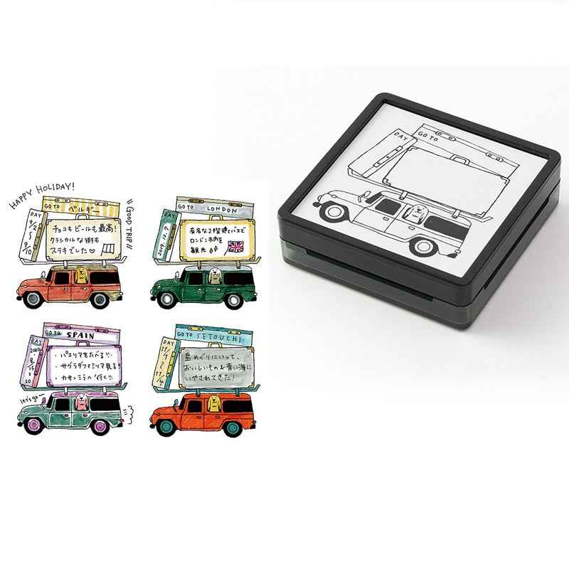 Midori Paintable Stamp Oil Based Ink Rubber Stamp Square 50x50mm