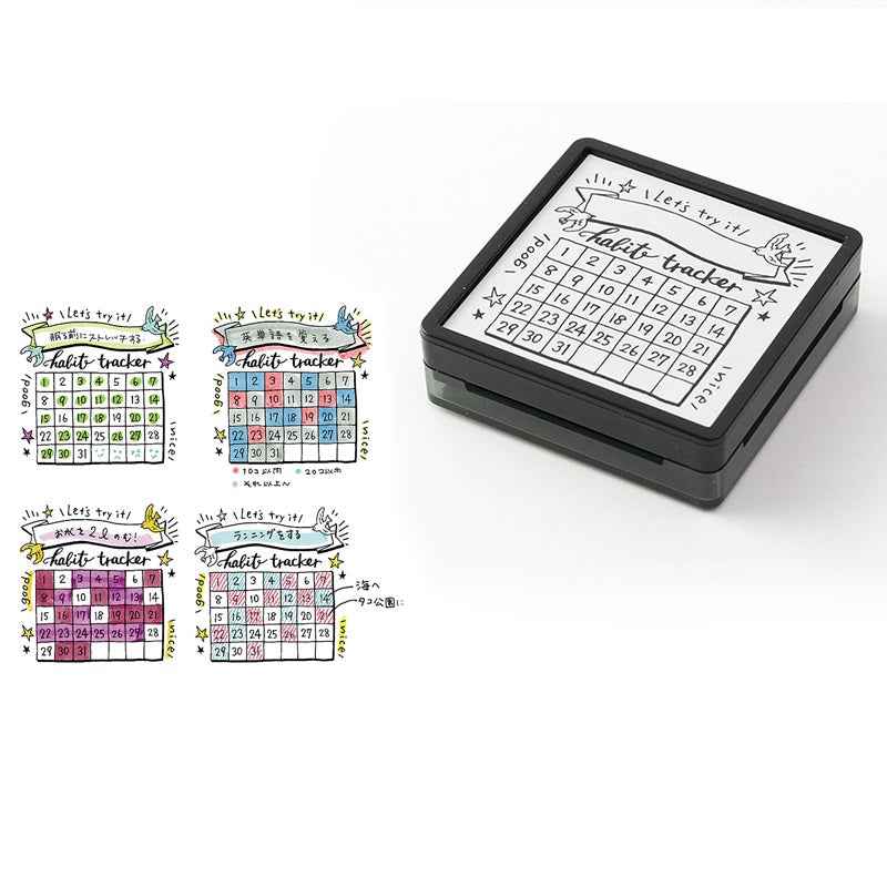 Midori Paintable Stamp Oil Based Ink Rubber Stamp Square 50x50mm