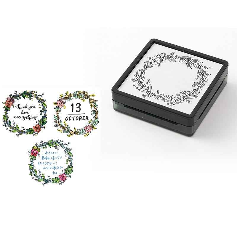 Midori Paintable Stamp Oil Based Ink Rubber Stamp Square 50x50mm