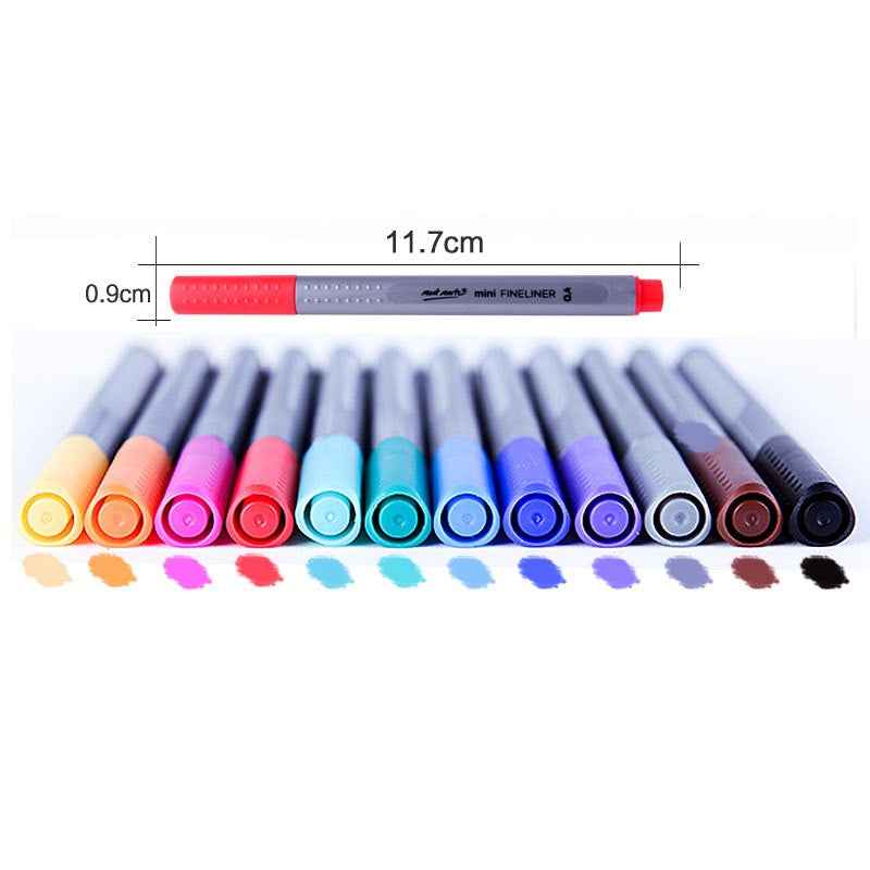 Mont Marte Mini Fineliner 12pcs Set,Tri Grip,Odour Free - TTpen