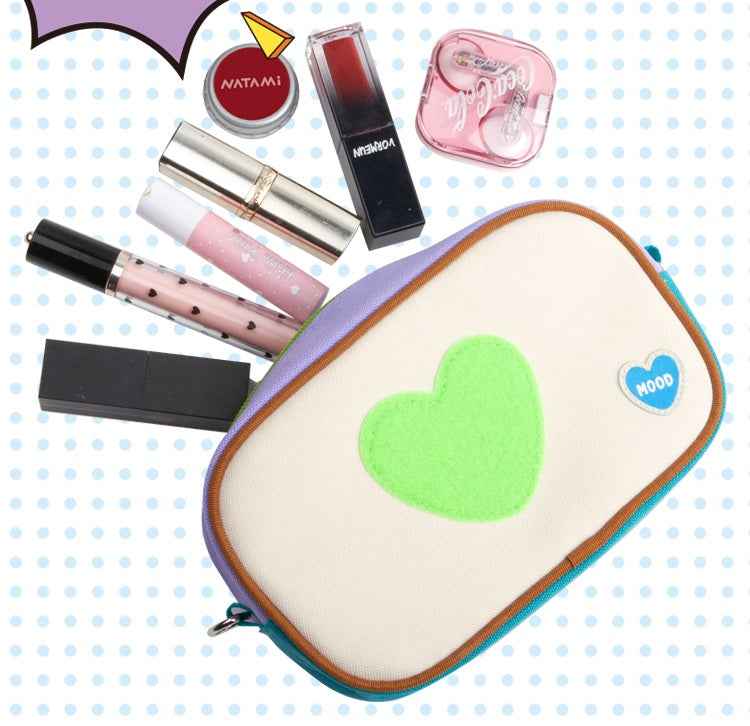 NATAMI Color-Block Camera-Style Pen Bag with Crossbody Strap